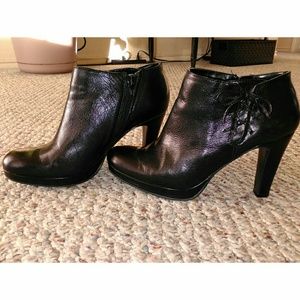 Bandolino Leather Black Ankle Booties SZ 6.5